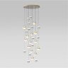 Люстра каскадная ODEON LIGHT RONI L-VISION ODL24 389 LED 232W 4000K 11250лм металл акрил, античная бронза никель прозрачный молочный 5037/232L